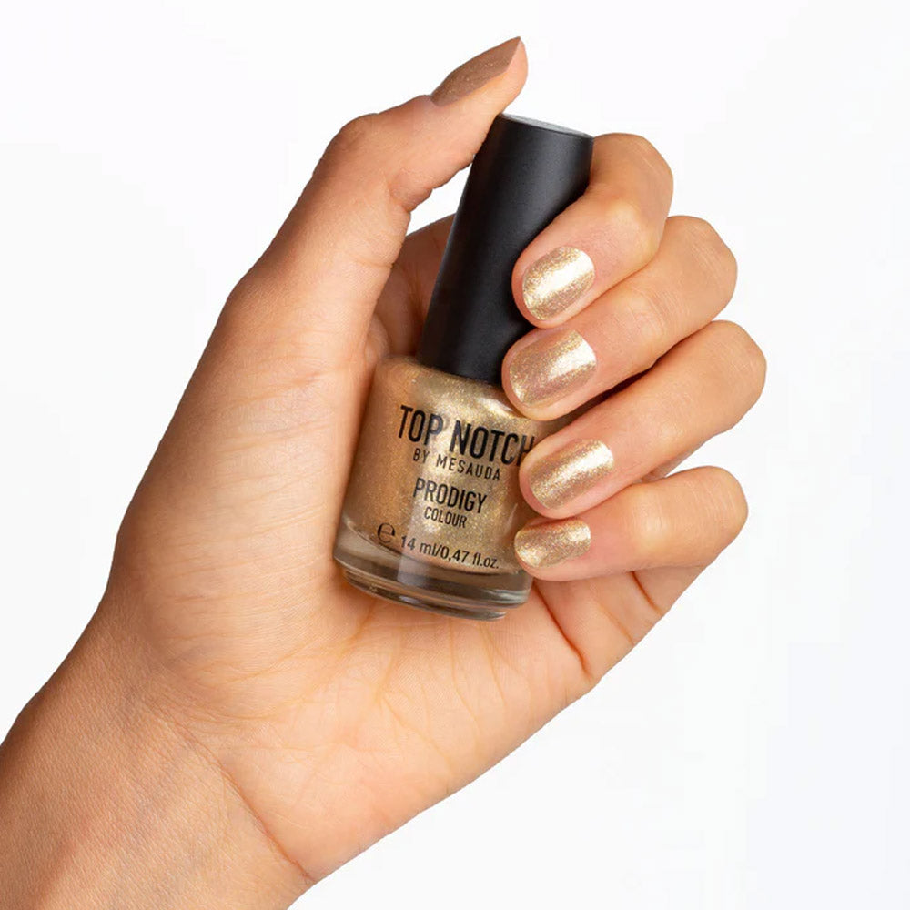 Mesauda Top Notch Prodigy Nail Colour 205 Gold Addict 14ml   - smalto