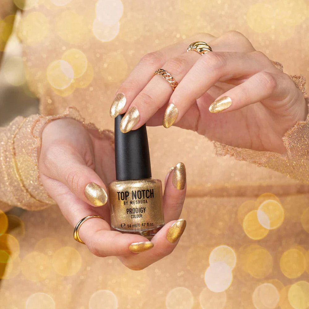 Mesauda Top Notch Prodigy Nail Colour 205 Gold Addict 14ml   - smalto