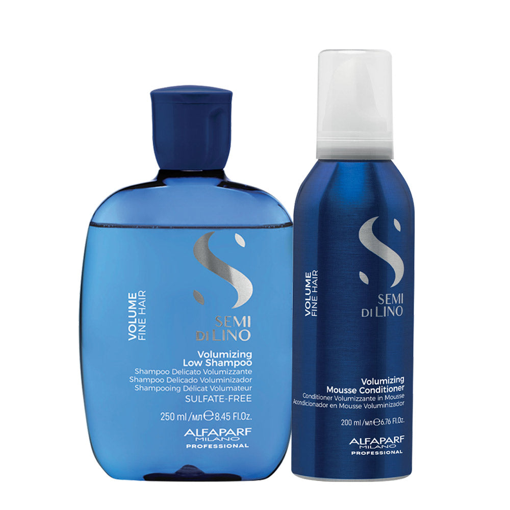 Alfaparf Milano Semi Di Lino Volume Low Shampoo 250ml Mousse Conditioner 200ml