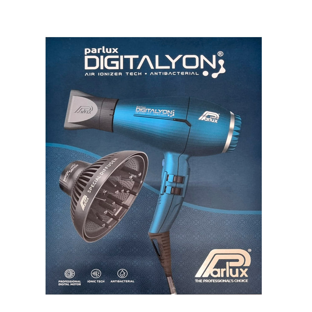 Parlux Digitalyon + Magic Sense - asciugacapelli blu con diffusore