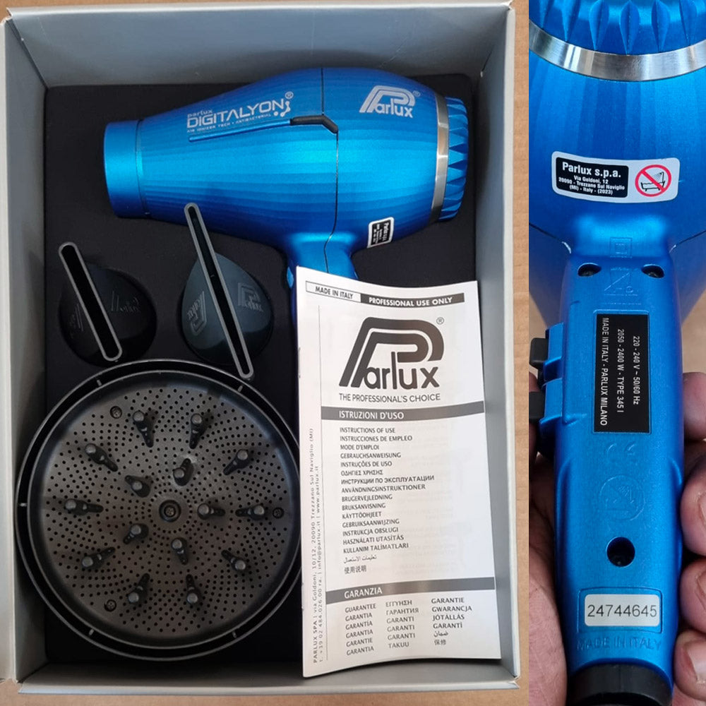 Parlux Digitalyon + Magic Sense - asciugacapelli blu con diffusore
