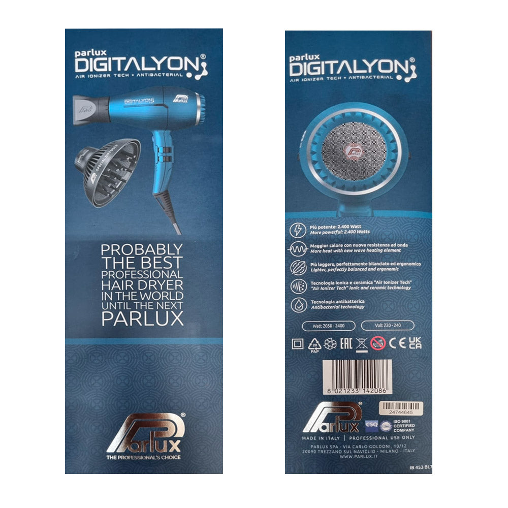 Parlux Digitalyon + Magic Sense - asciugacapelli blu con diffusore
