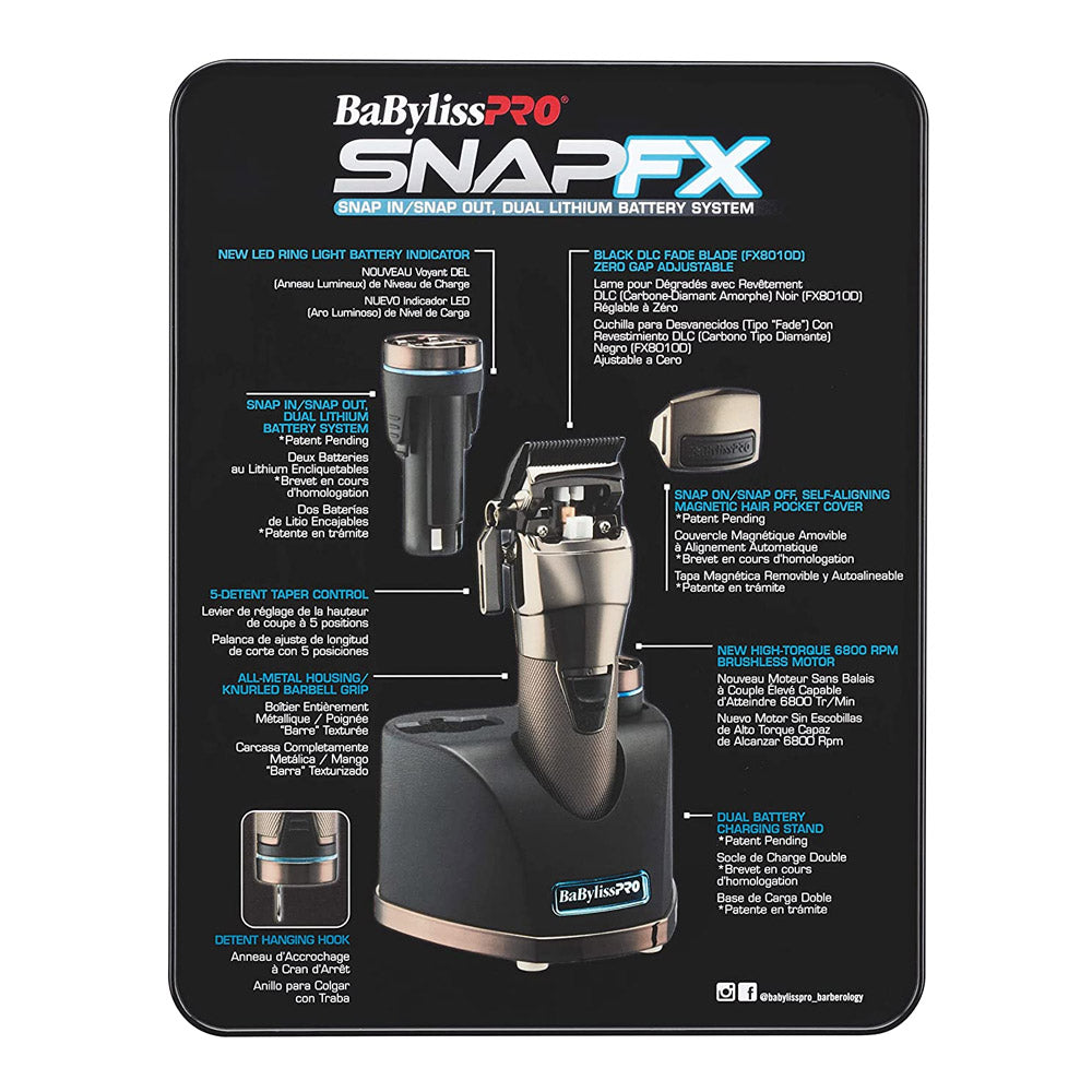 Babyliss Pro 4Artist Snapfx Clipper FX895E - clipper a doppia batteria al litio