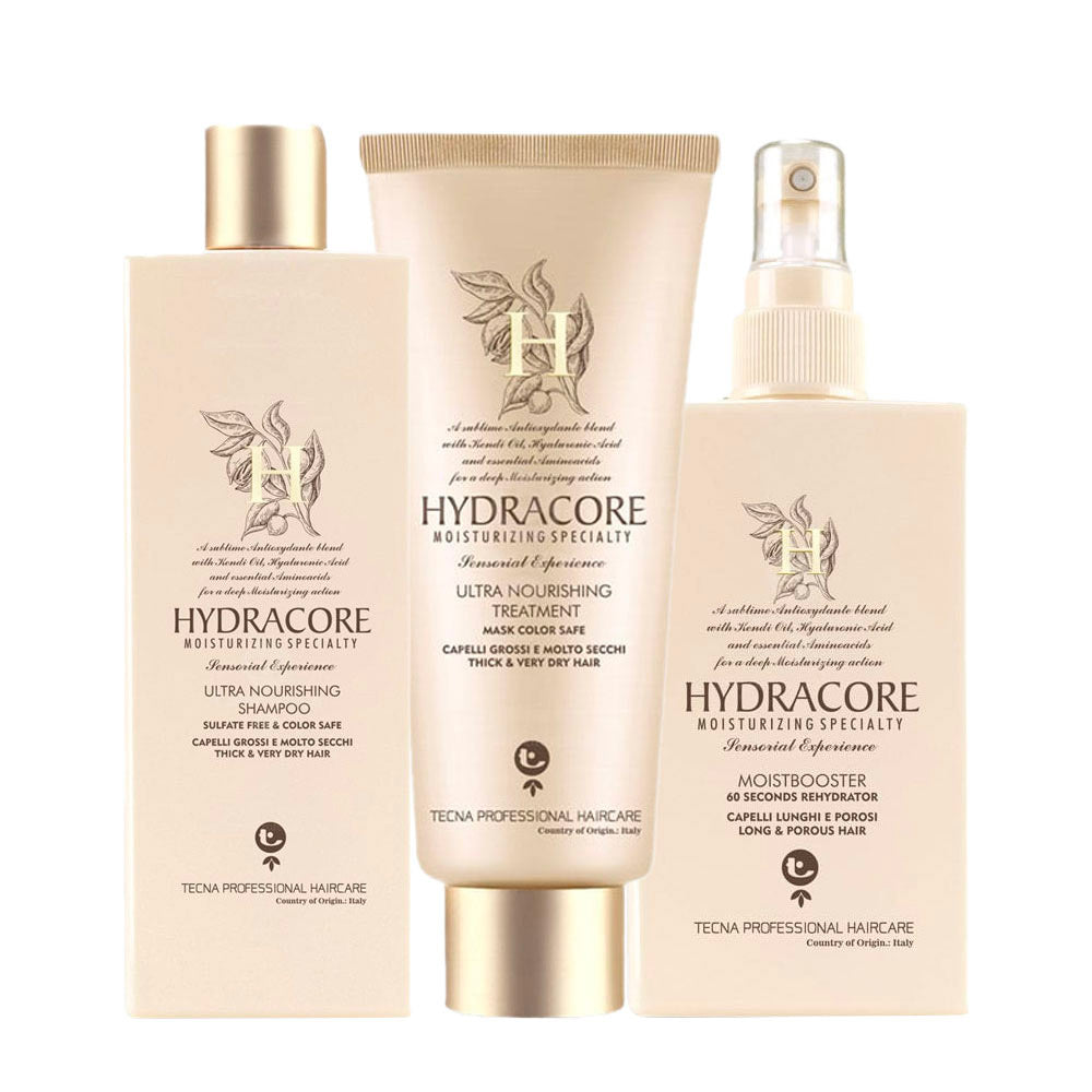 Tecna Hydracore Ultra Nourishing Shampoo 250ml Treatment 200ml Moistbooster200ml