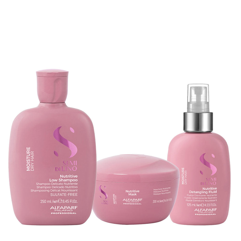 AlfaparfMilano Semi Di Lino Moisture Nutritive Shampoo250ml Mask200ml Fluid125ml