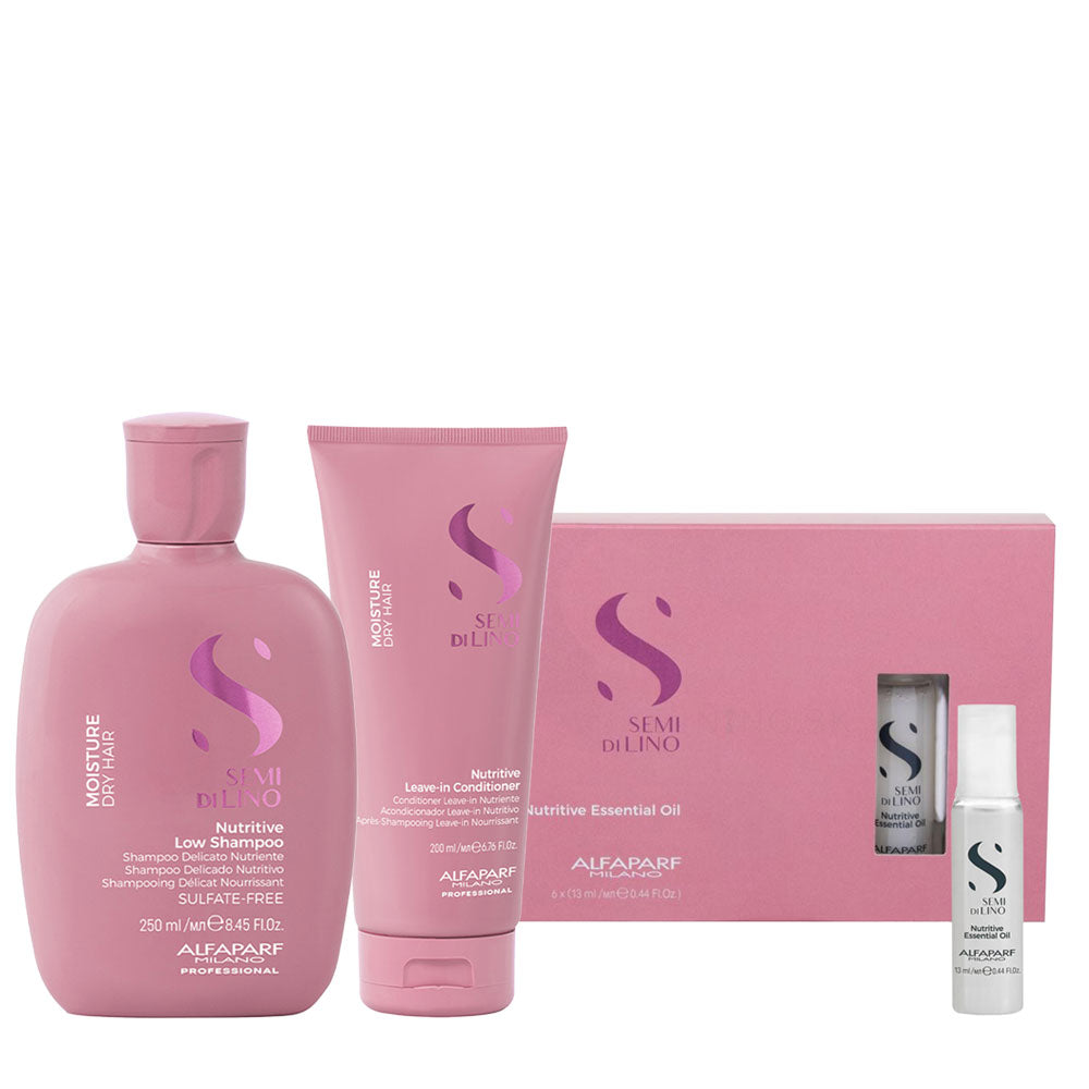 Alfaparf Milano Semi Di Lino Moisture Nutritive Trio Set