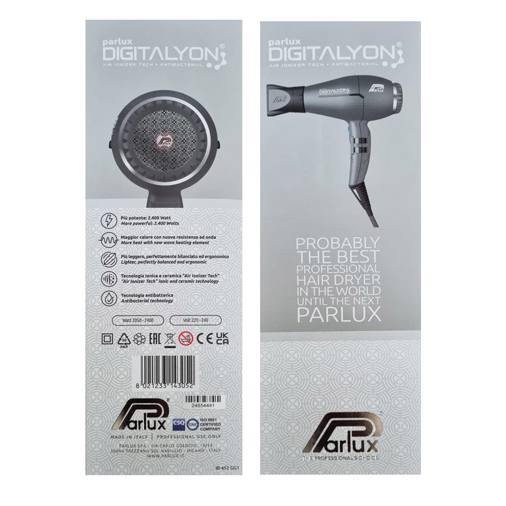 Parlux Digitalyon Glitter Grey- asciugacapelli grigio glitter