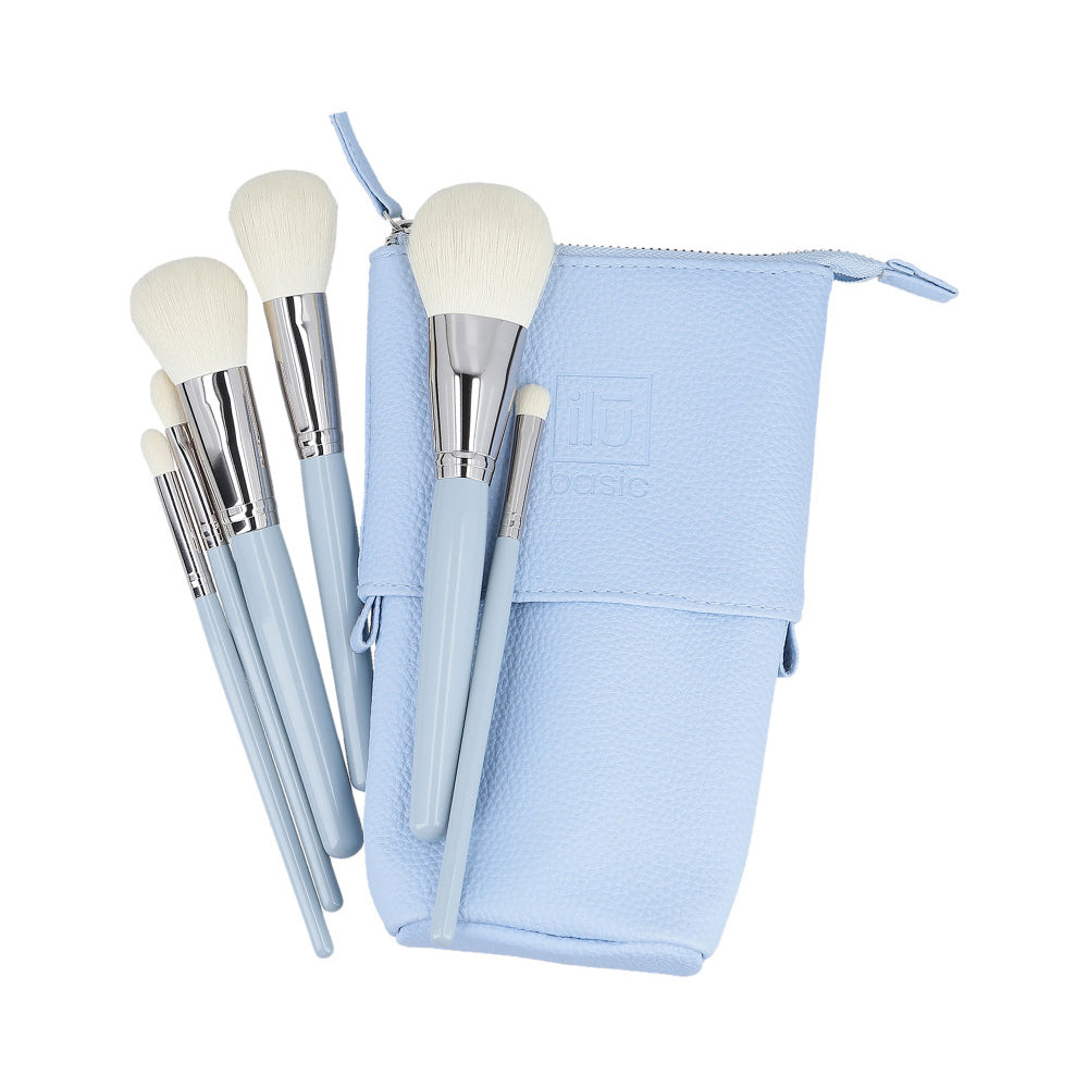 ilū 6 Makeup Brushes + Case Set Blue - set di pennelli