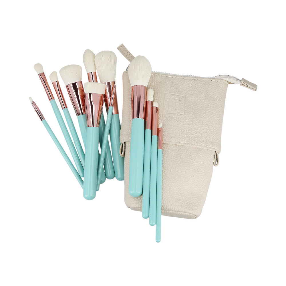 ilū Makeup Brushes 12pz + Case Set Turchese - set di pennelli