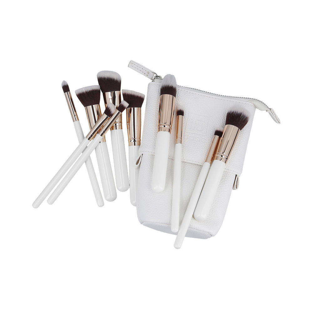 ilū Makeup Basic Brushes 10pz + Case Set White - set di pennelli