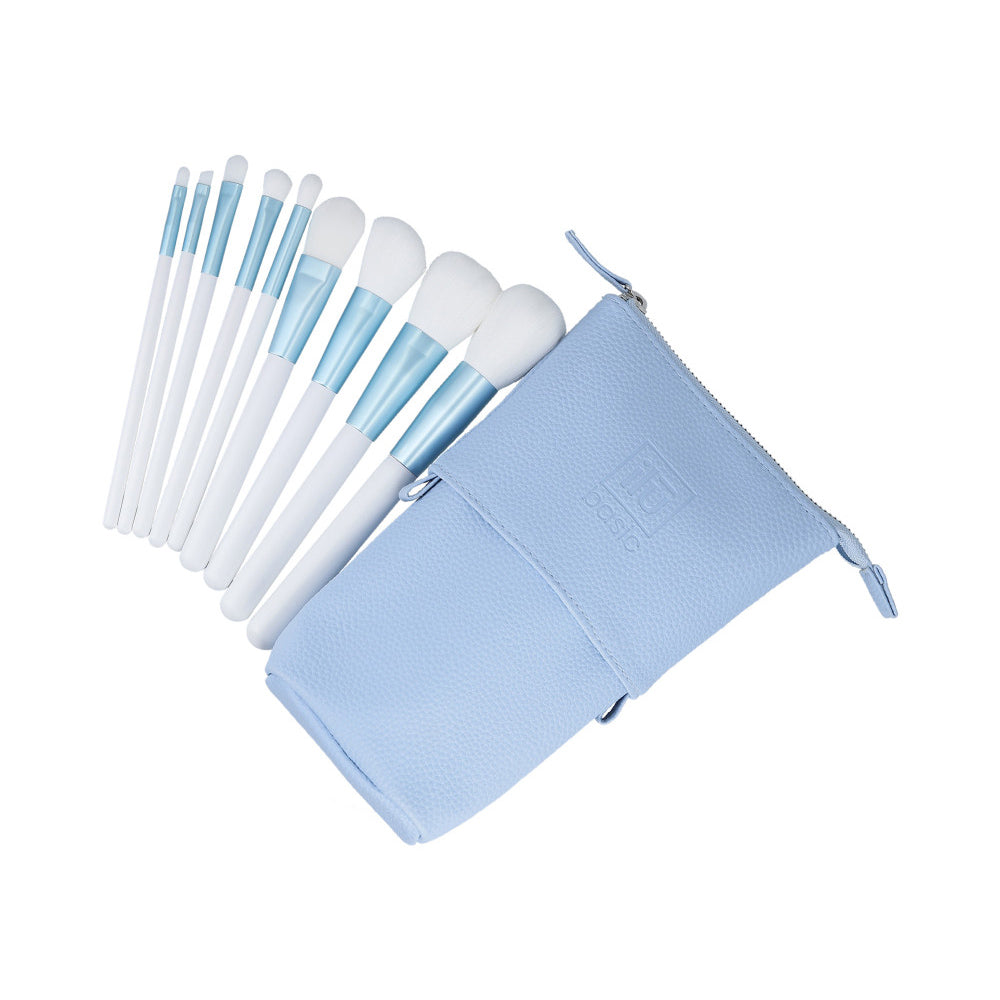 ilū Makeup Basic Brushes 9pz + Case Set Blue - set di pennelli