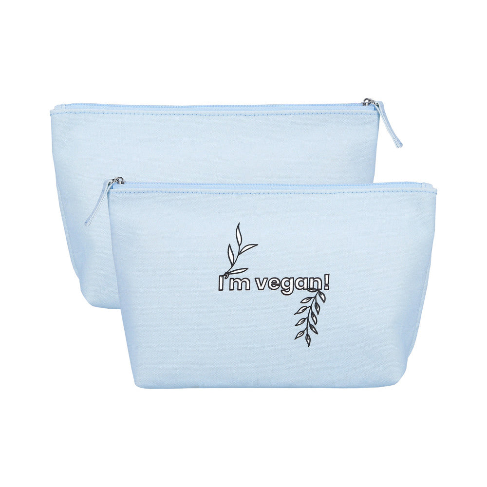 ilū Make Up Cotton Beauty Bag Blue - pochette porta trucchi