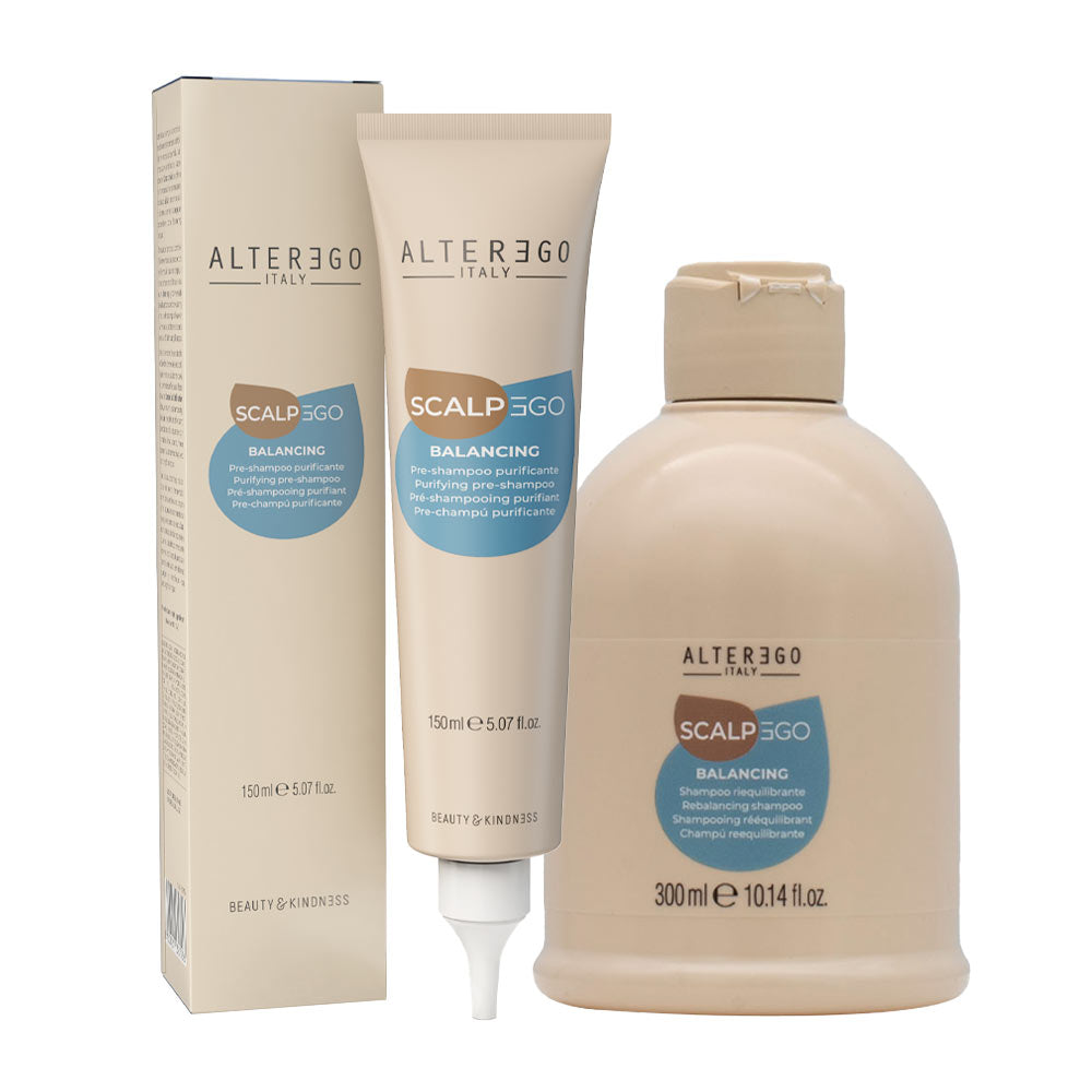 Alterego Egoline ScalpEgo Balancing Pre-Treatment150ml Rebalancing Shampoo300ml