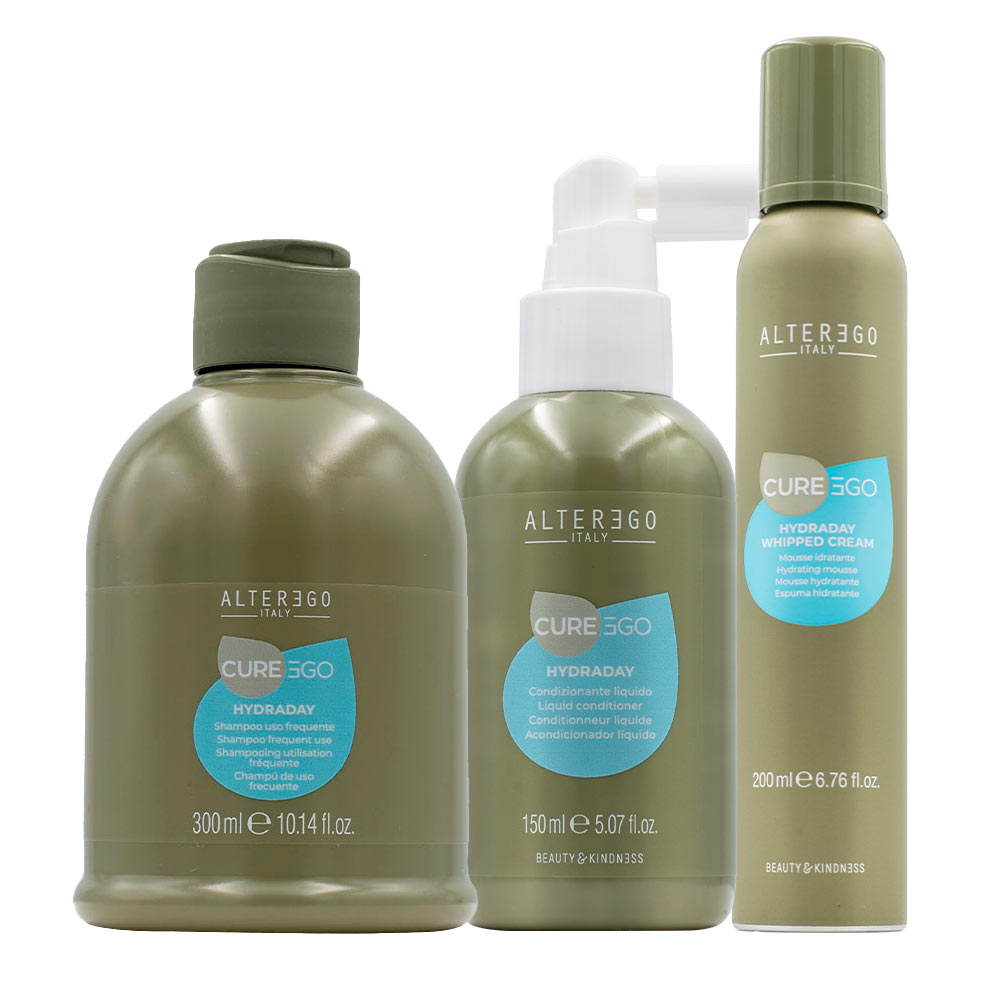 Alterego CurEgo Hydraday Shampoo300ml Liquid Conditioner150ml Whipped Cream200ml