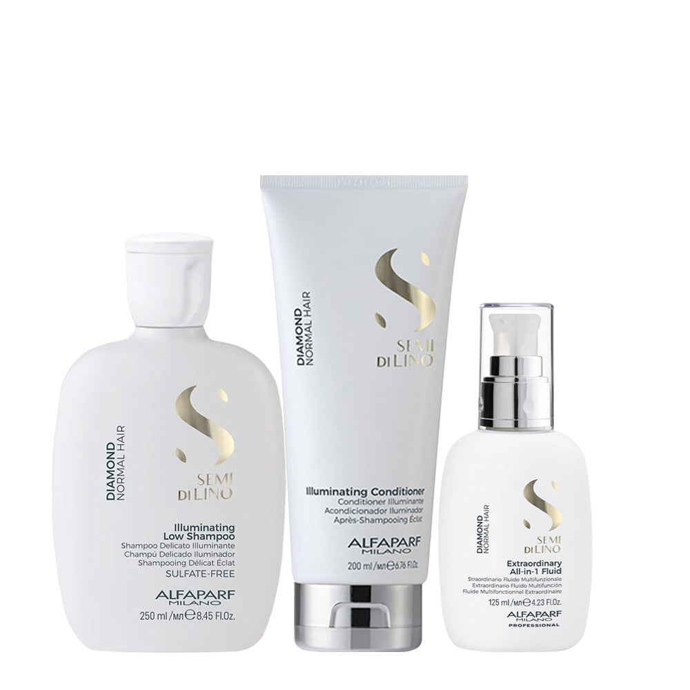 Alfaparf Milano Semi Di Lino Shampoo250ml Conditioner 200ml All-In-1 Fluid 125ml