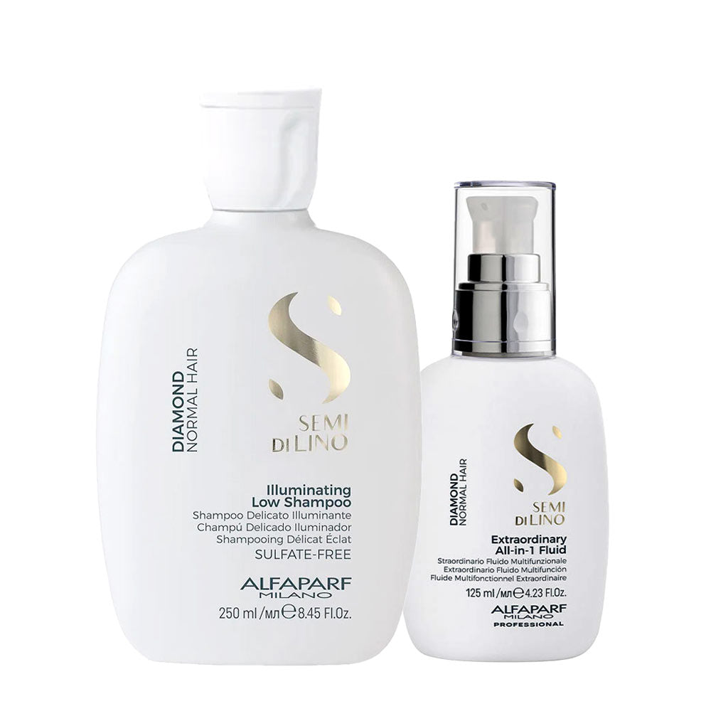 Alfaparf Milano Semi Di Lino Diamond Shampoo 250ml  All-In-1 Fluid 125ml