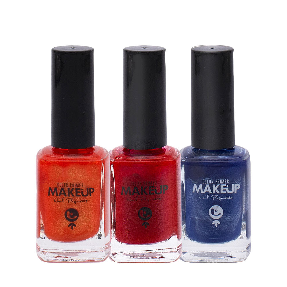 Tecna Smalto per Unghie 3RH Arancio Rosso 12ml Rosso Luminoso 12ml Blu 12ml