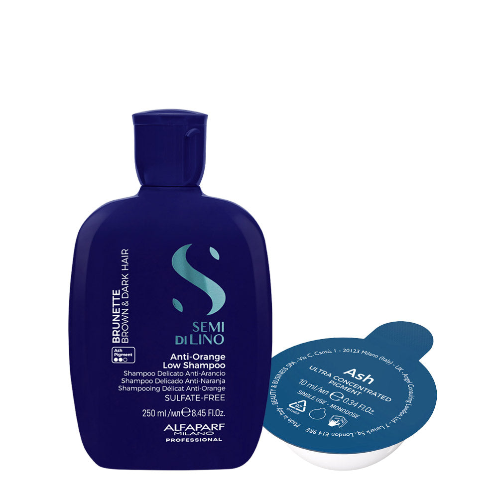 Alfaparf Milano Semi di Lino Brunette Anti-Orange Low Shampoo 250ml Pigment 10ml