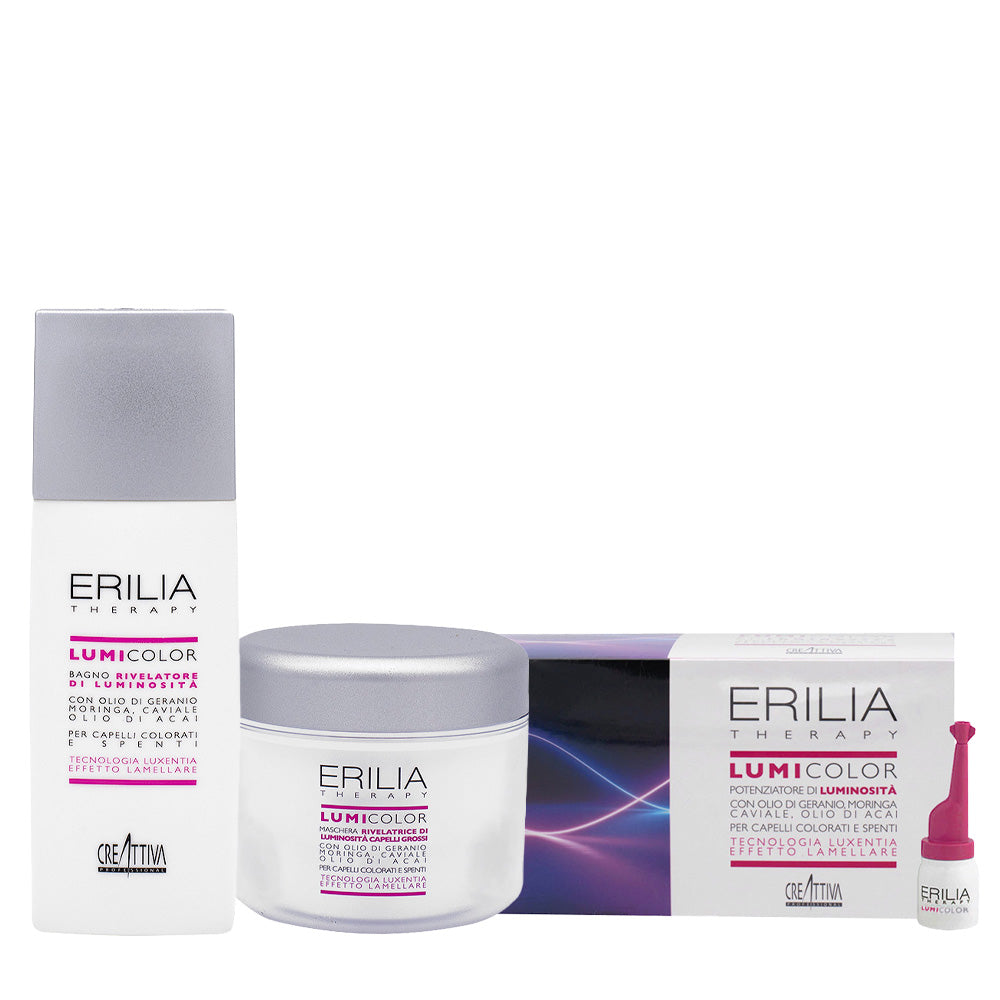 Creattiva Lumicolor Shampoo 250ml Maschera Capelli Grossi 200ml Siero 10x8ml