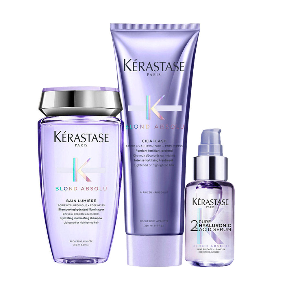 Kerastase Blond Absolu Bain Lumière250ml Cicaflash250ml Serum 2% Hyaluronic50ml