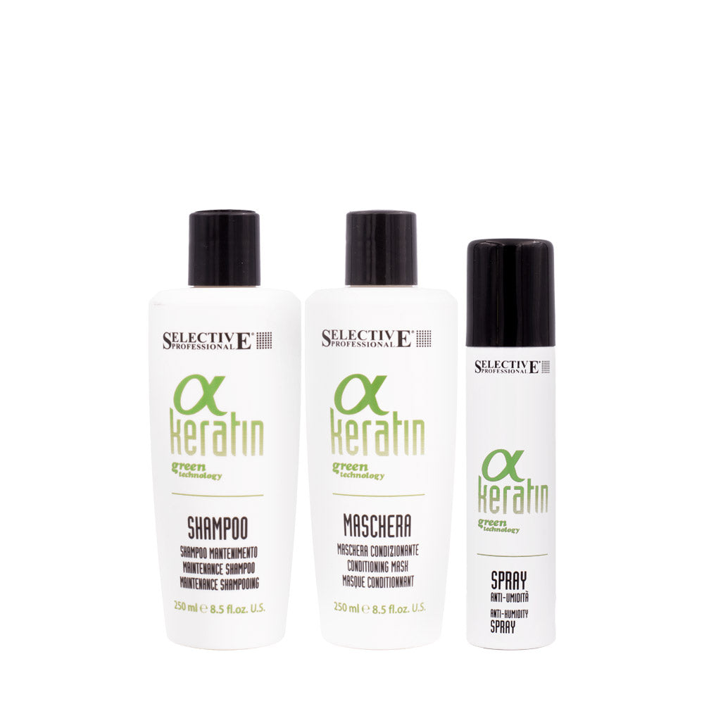 Selective Professional α Keratin Shampoo  250ml Mask 250ml Spray 100ml