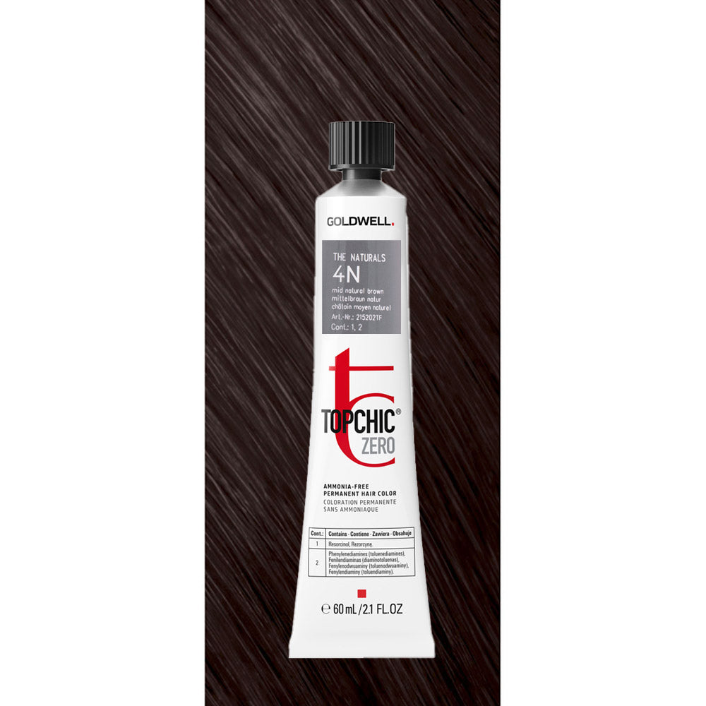 4N Topchic Zero The Naturals Mid Natural Brown tb 60ml - colorazione permanente senza ammoniaca