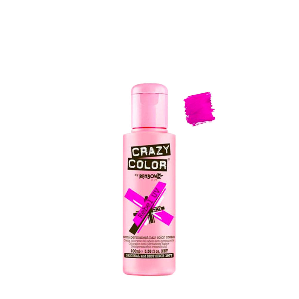 Crazy Color Rebel UV 100ml - crema colorante rosa shocking