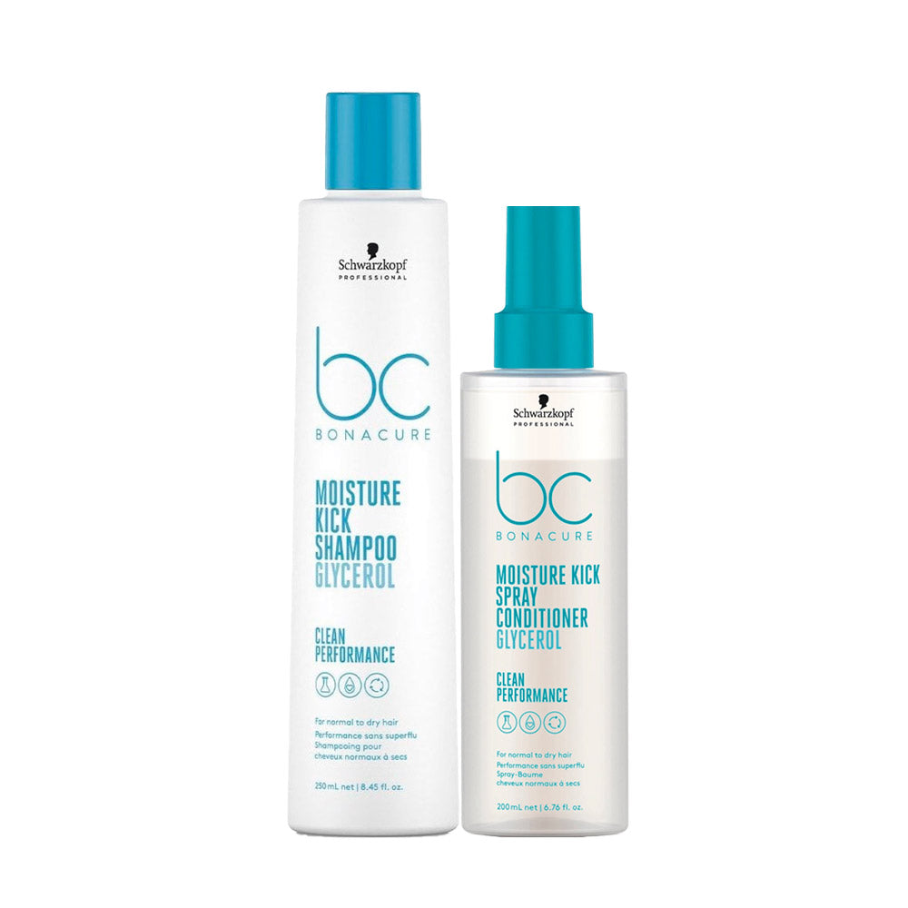 Schwarzkopf BC Bonacure Moisture Kick Shampoo 250ml Spray Conditioner 200ml