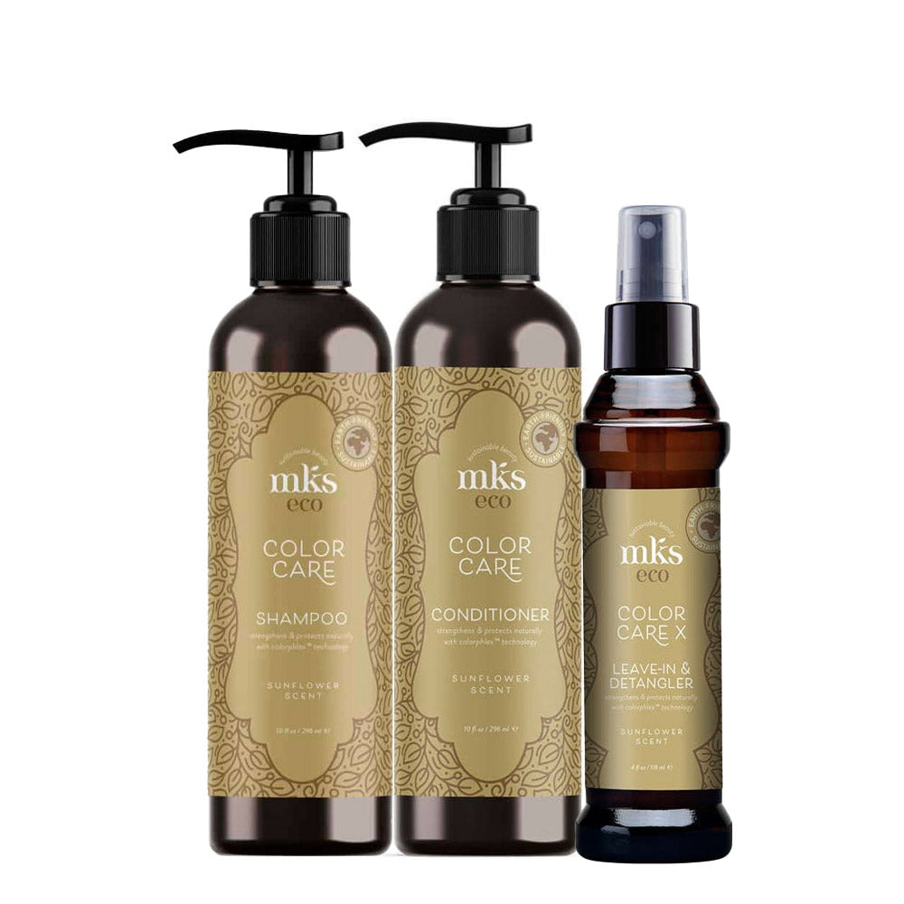 MKS Eco Color Care Shampoo Sunflower Scent 296ml Conditioner 296ml Leave In118ml