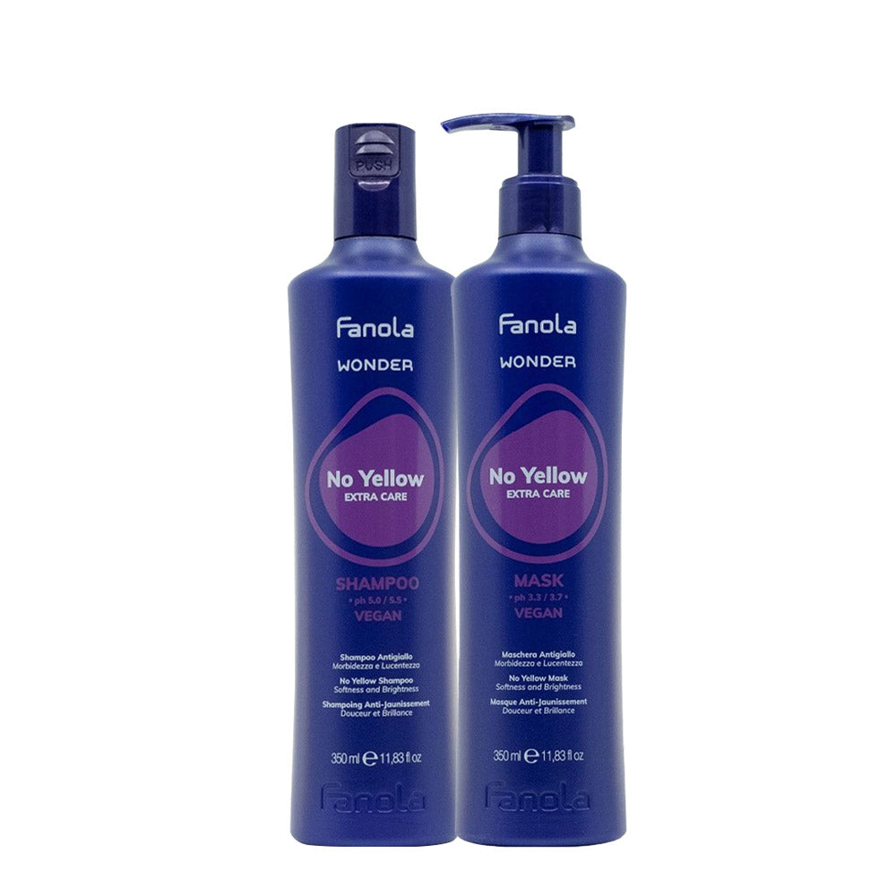 Fanola Wonder No Yellow Extra Care Shampoo 350ml  Mask 350ml