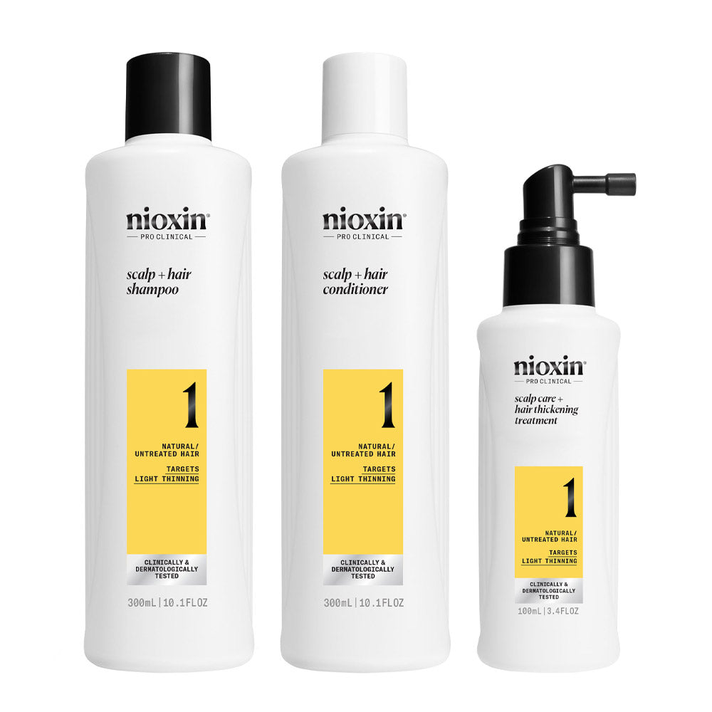 Nioxin Sistema 1 Kit Trifasico Shampoo 300ml Conditioner 300ml Treatment 100ml