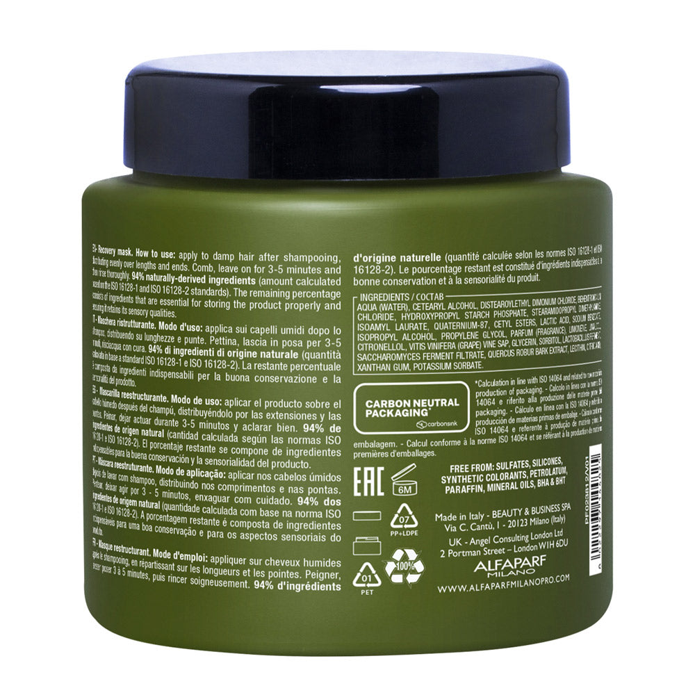 Alfaparf Milano Benvoleo Recovery Mask 450ml - maschera ristrutturante
