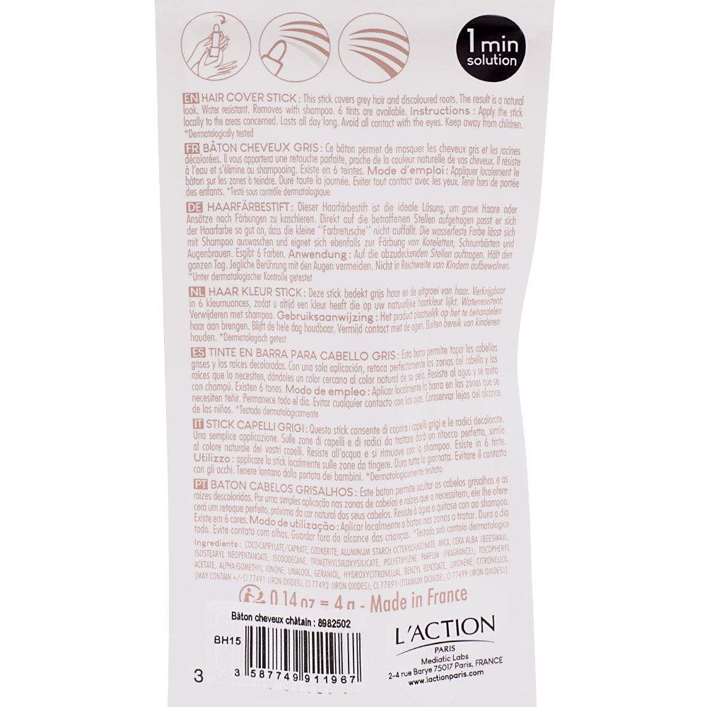 Sibel L'Action Paris Hair Cover Stick Castano 4gr - stick correttore capelli