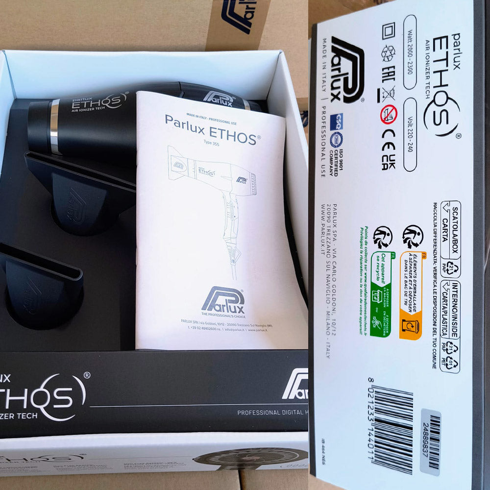 Parlux Ethos Air Ionizer Tech Black - asciugacapelli