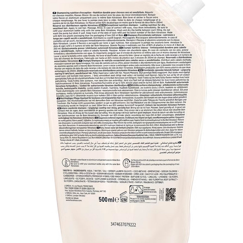 Kerastase Nutritive Bain Riche Refill 500ml - eco-ricarica shampoo nutriente