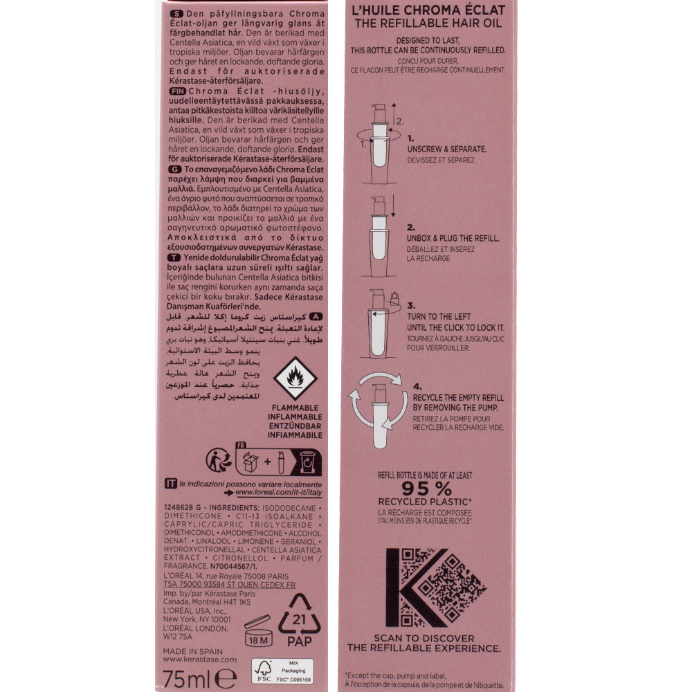 Kerastase Chroma Absolu L'Huile Chroma Éclat Refill 75ml - ricarica olio capelli colorati 