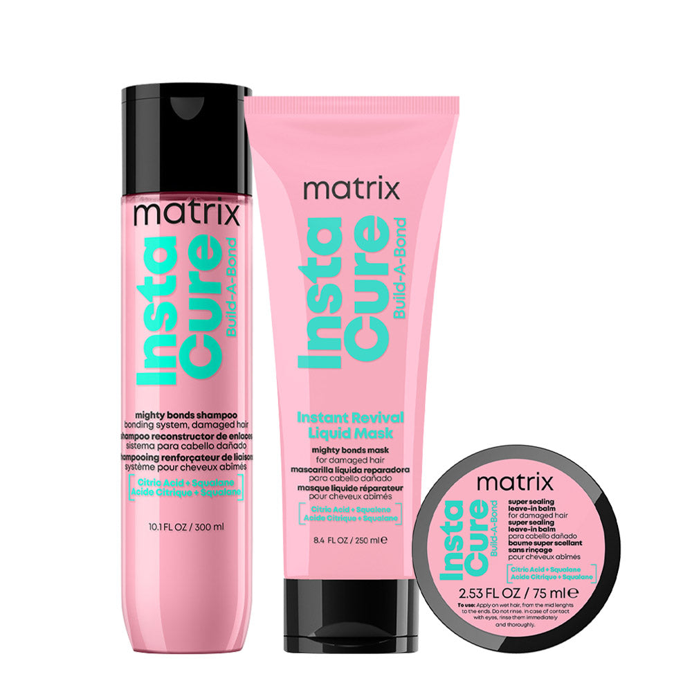 Matrix Haircare Instacure Build A Bond Shampoo 300ml Mask 250ml Leave-In 75ml