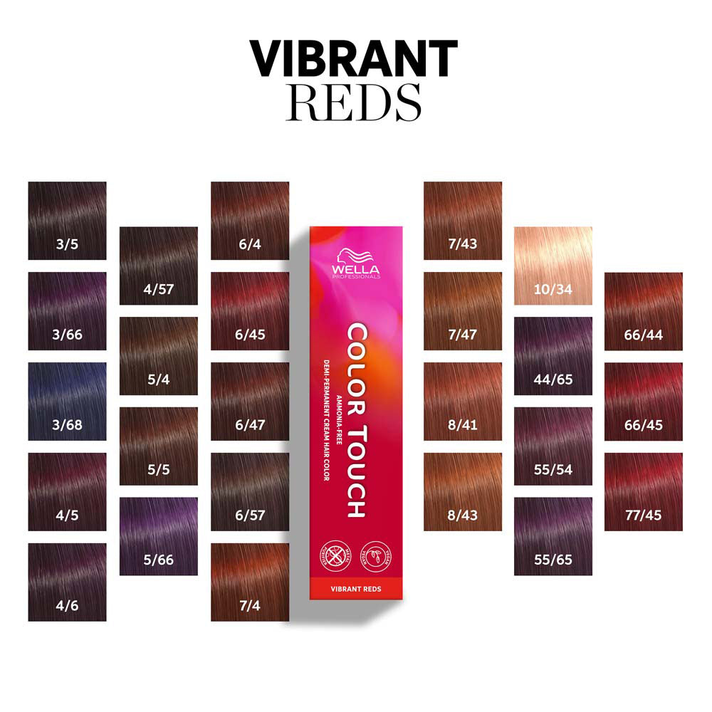 Wella Color Touch Vibrant Reds 4/57 Castano Medio Mogano Sabbia 60ml