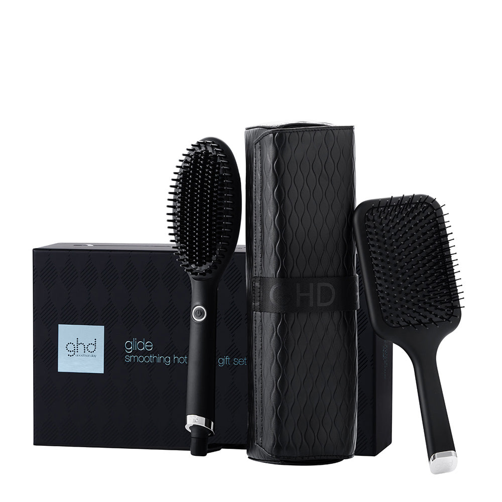 Ghd Glide Iced Luxe Gift Set Xmas - spazzola elettrica  lisciante e paddle brush