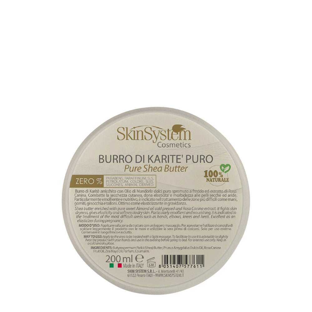 SkinSystem Pure Shea Butter 200ml - burro di karitè puro