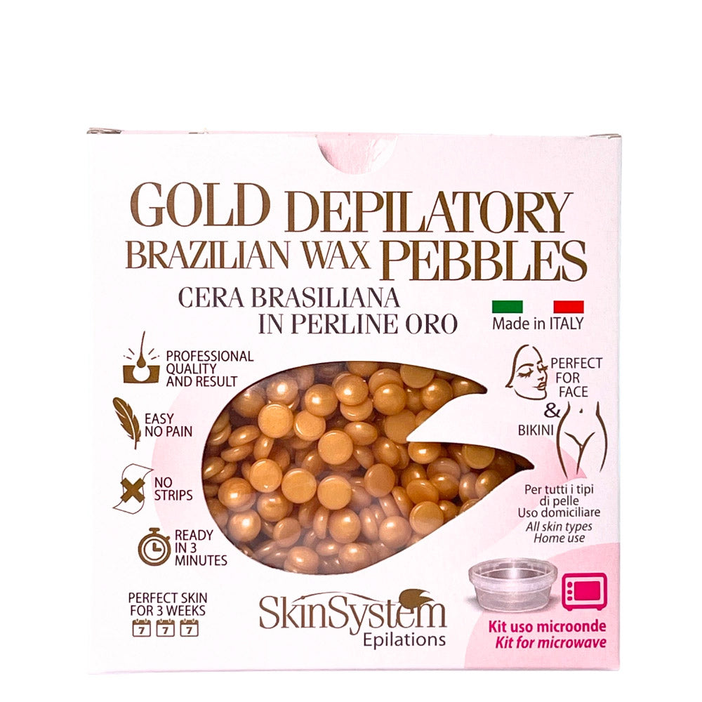SkinSystem Gold Depilatoru Brazilian Waz Pebbles Kit for Microwave