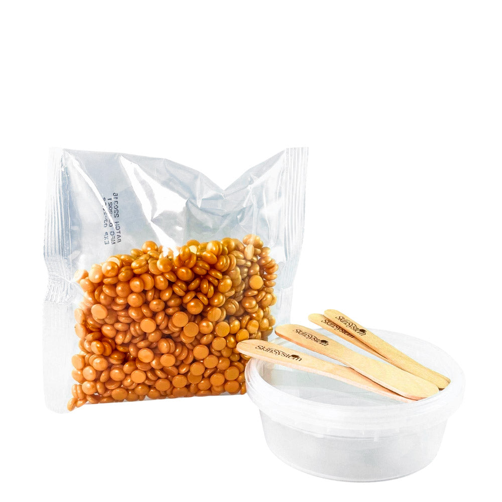 SkinSystem Gold Depilatoru Brazilian Waz Pebbles Kit for Microwave