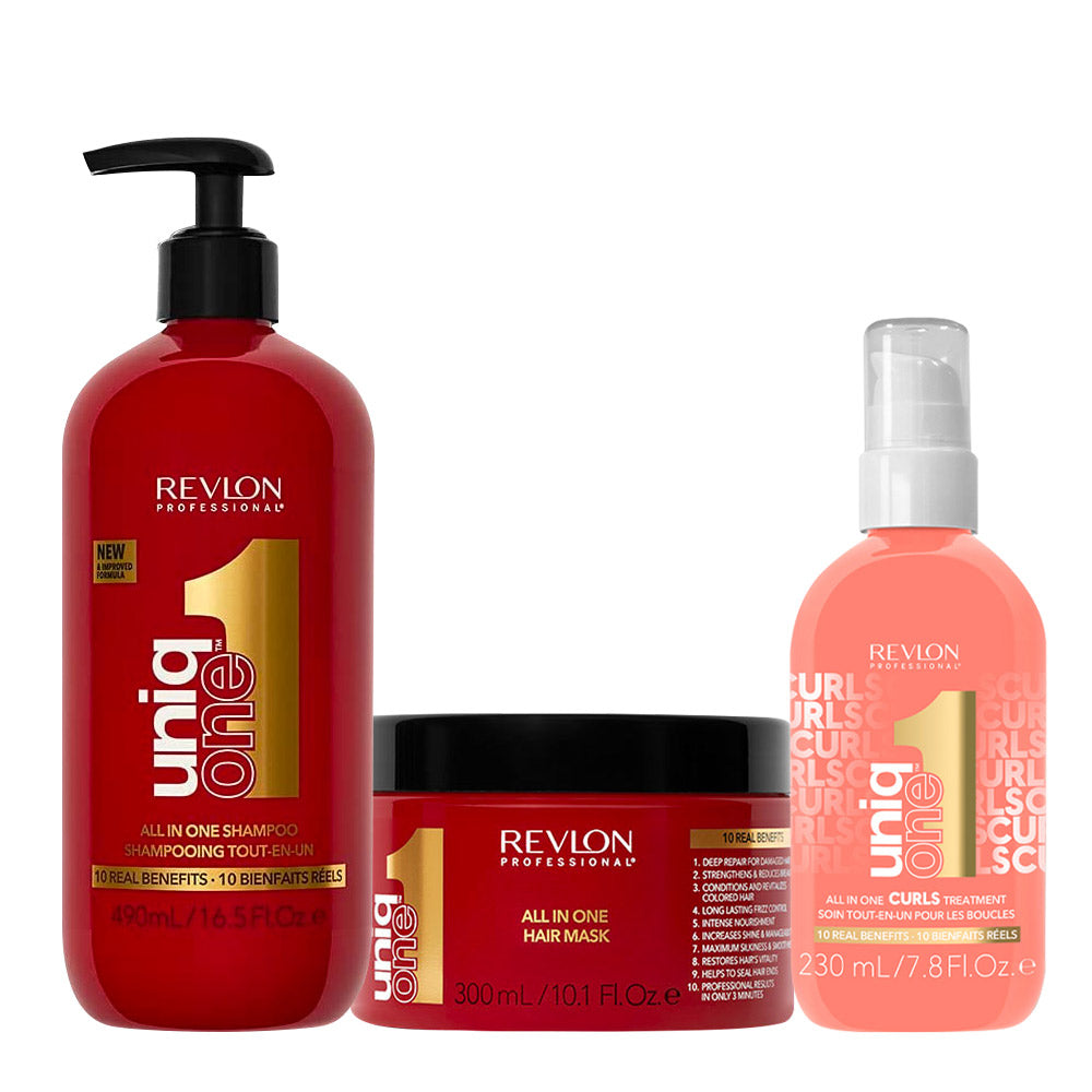 Revlon Uniq One All In One Shampoo 490ml  Mask 300ml Treatment 230ml
