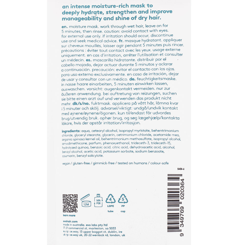Evo Hydrate The Great Hydrator Moisture Mask 150ml - maschera idratante