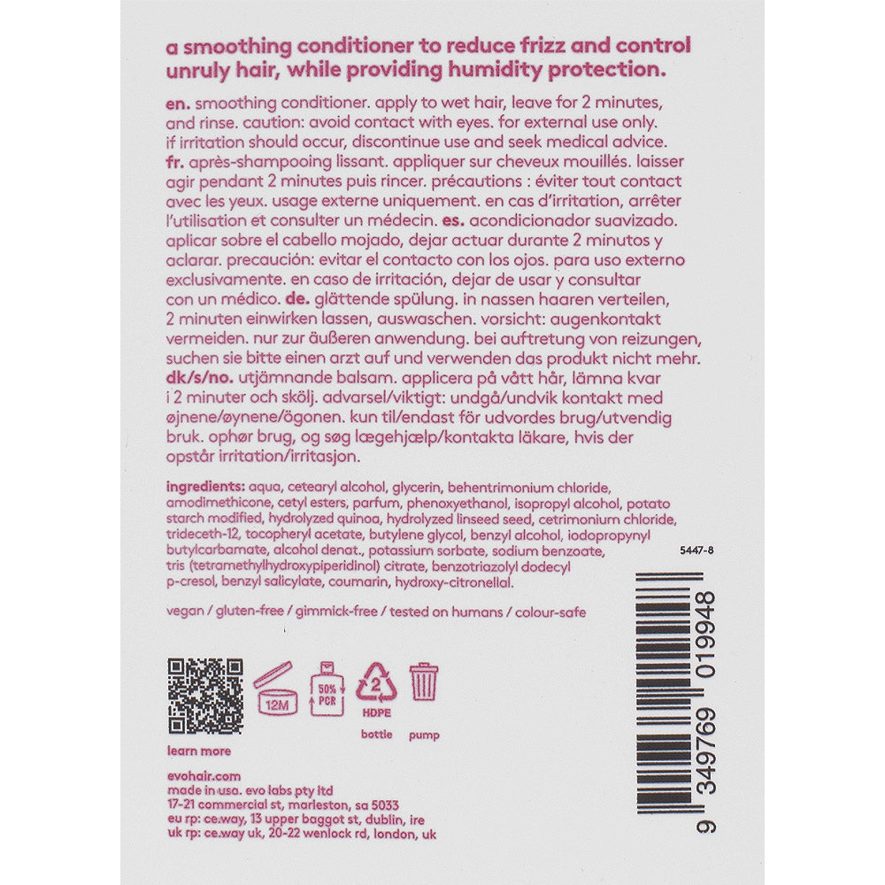 Evo Smooth Mane Tamer Smoothing Conditioner 300ml - conditioner anti crespo
