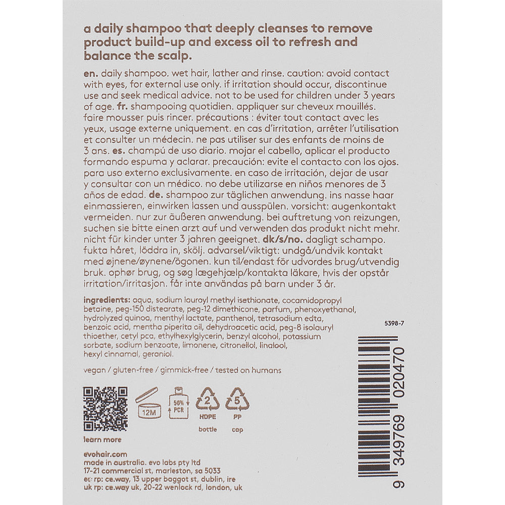 Evo Style Normal Persons Daily Shampoo 300ml - shampoo quotidiano delicato