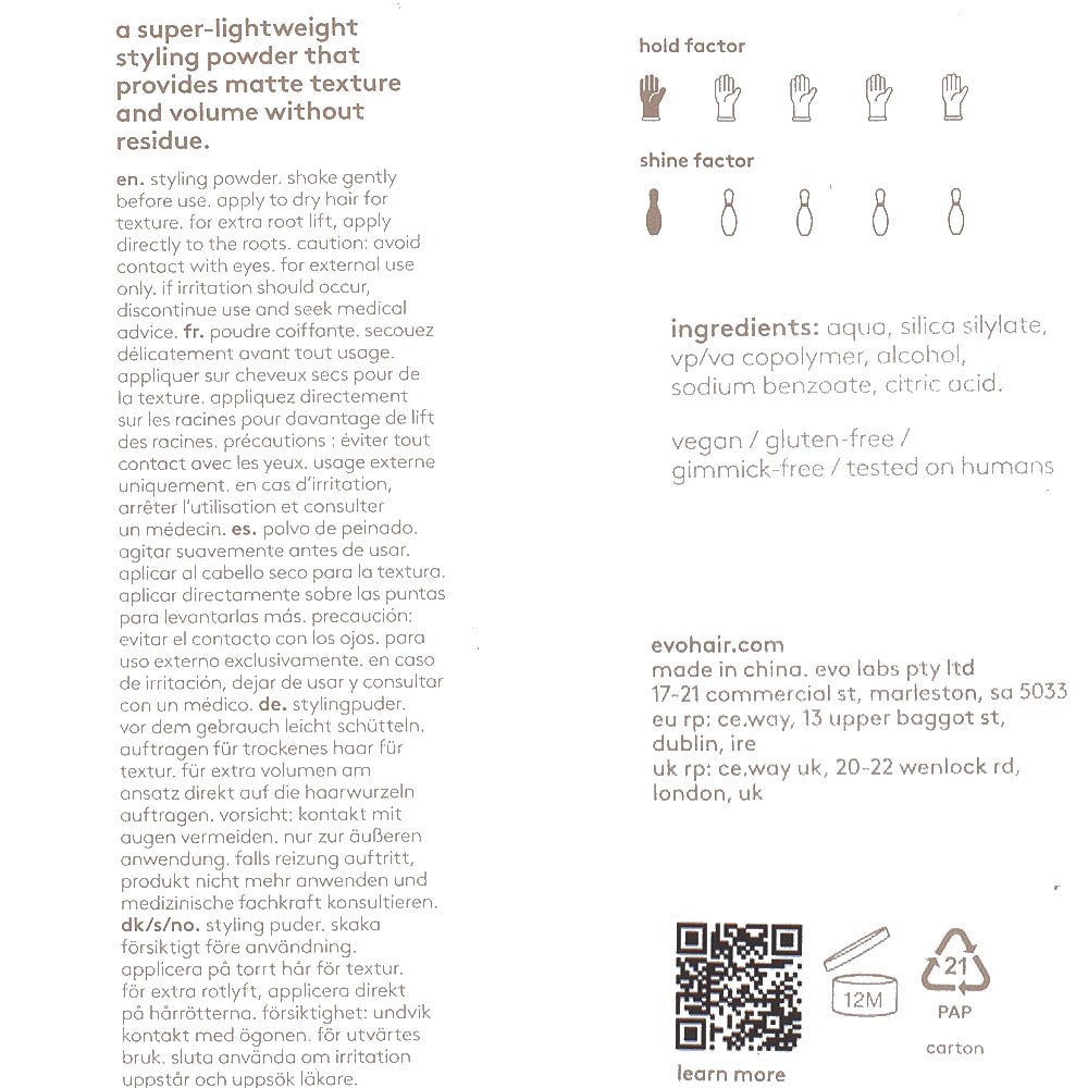 Evo Style Haze Styling Powder Spray 50ml - polvere volumizzante