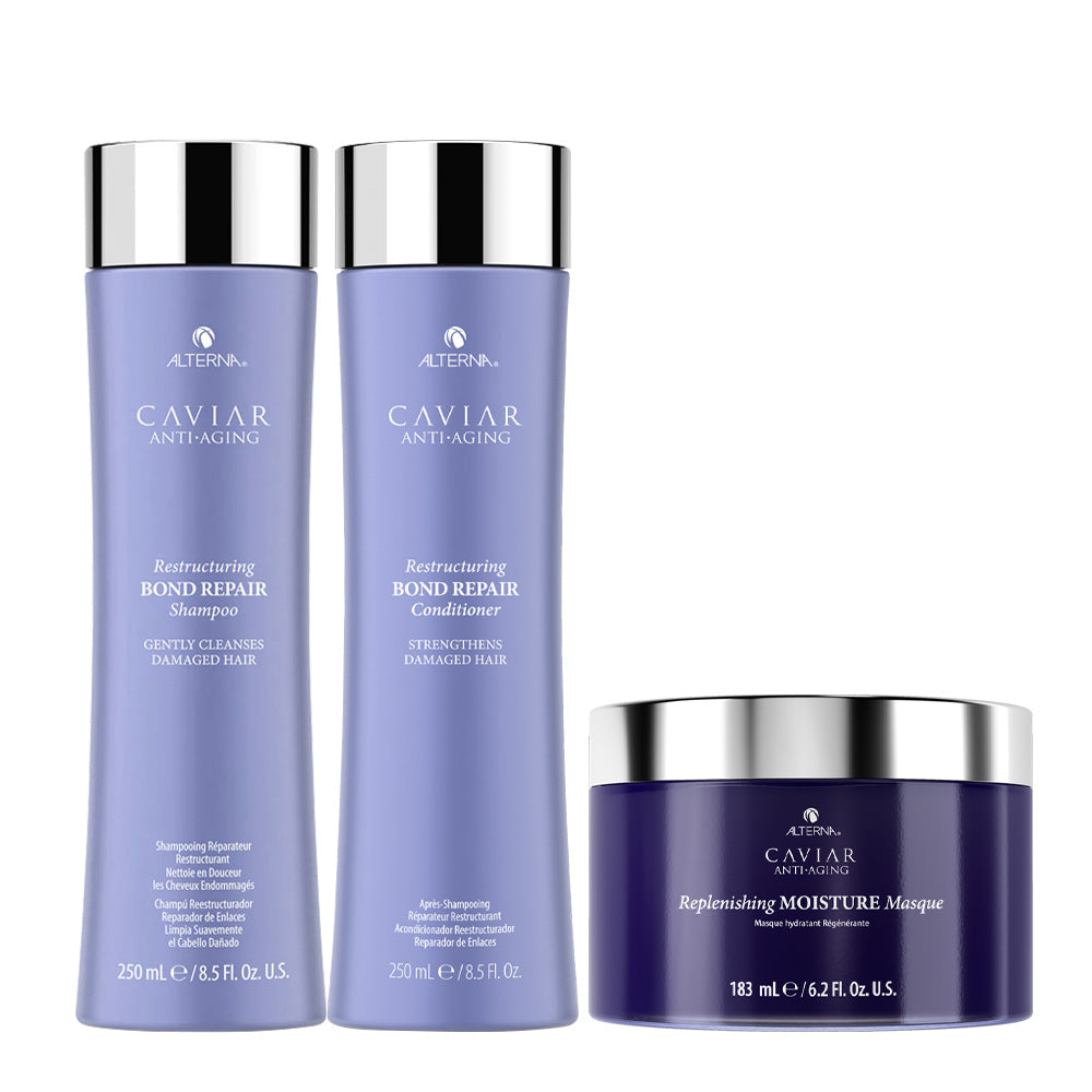 Alterna Caviar Restructuring Bond Repair Shampoo250ml Conditioner250ml Mask169ml