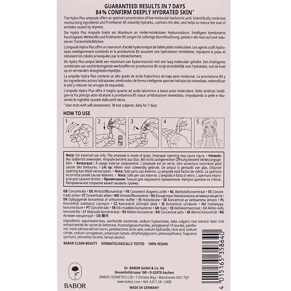 Babor Ampoule Concentrates Hydra Plus 7x2ml - ampolle concentrate pelle secca