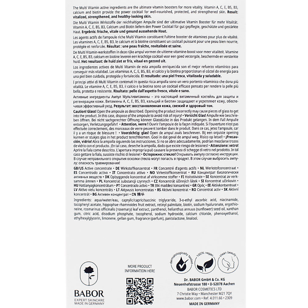 Babor Ampoule Concentrates Multi Vitamin 7x2ml  - ampolle concentrate pelle spenta